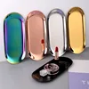 Simple Nordic Ins Oval Tray Stainless Steel Jewelry Storage Tray Multi-purpose Desktop Storage Tray Metal Home  Pantry Organizer 2