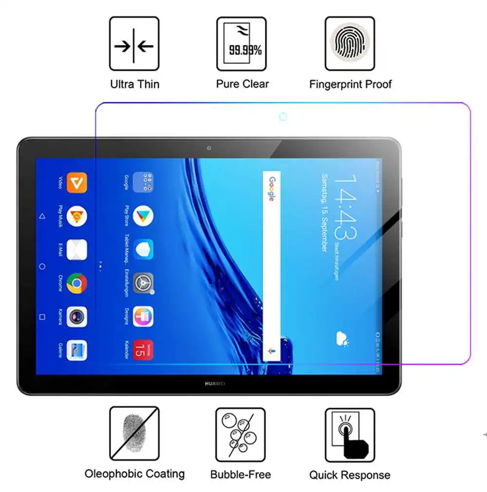 11D Tempered Glass For Huawei MediaPad T5 Screen Protector Front Film tablet pillow stand