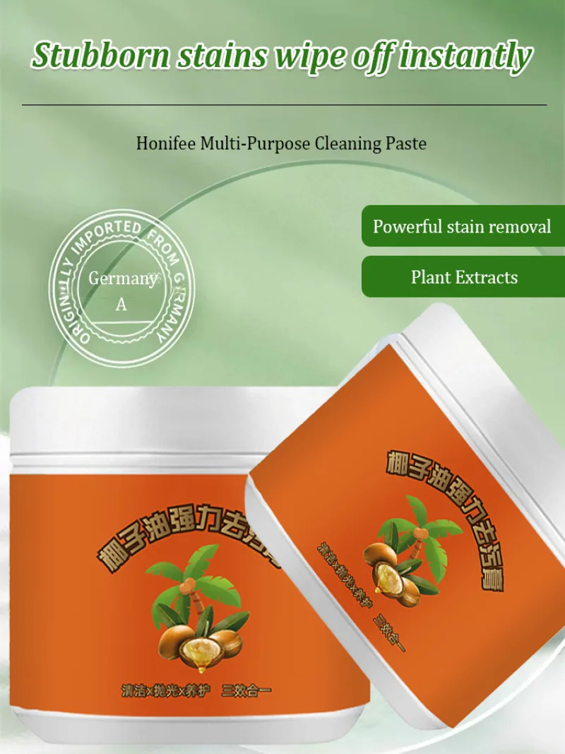 Plant Extract Coconut Oil Multi-Purpose Strong Stain Remover Paste Deep Cleaning Rust Removal Floor Tile Decontamination Cream
