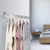 Clothes Folding Hangers Laundry Storage Supplies Wall Mounted Clothes Drying Rack Indoor Space Saving Stainless Steel 6 Holes 5