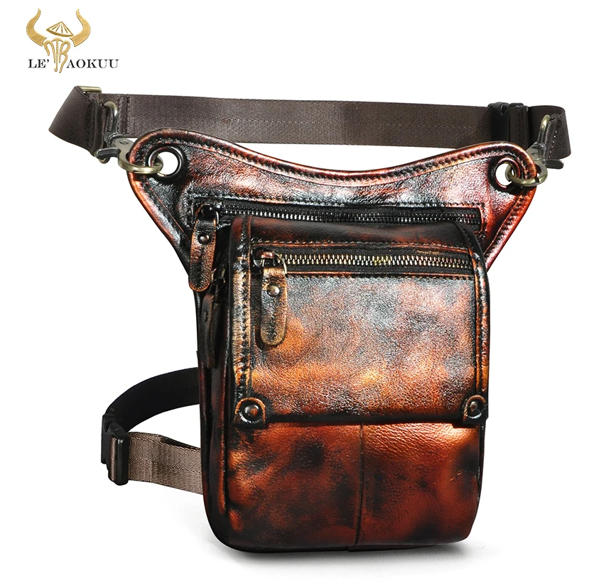 

Soft Cow Leather men Multi-function Design Small Messenger Bag Travel Belt Fanny Waist Pack Drop Leg Bag Pouch Male 211-4