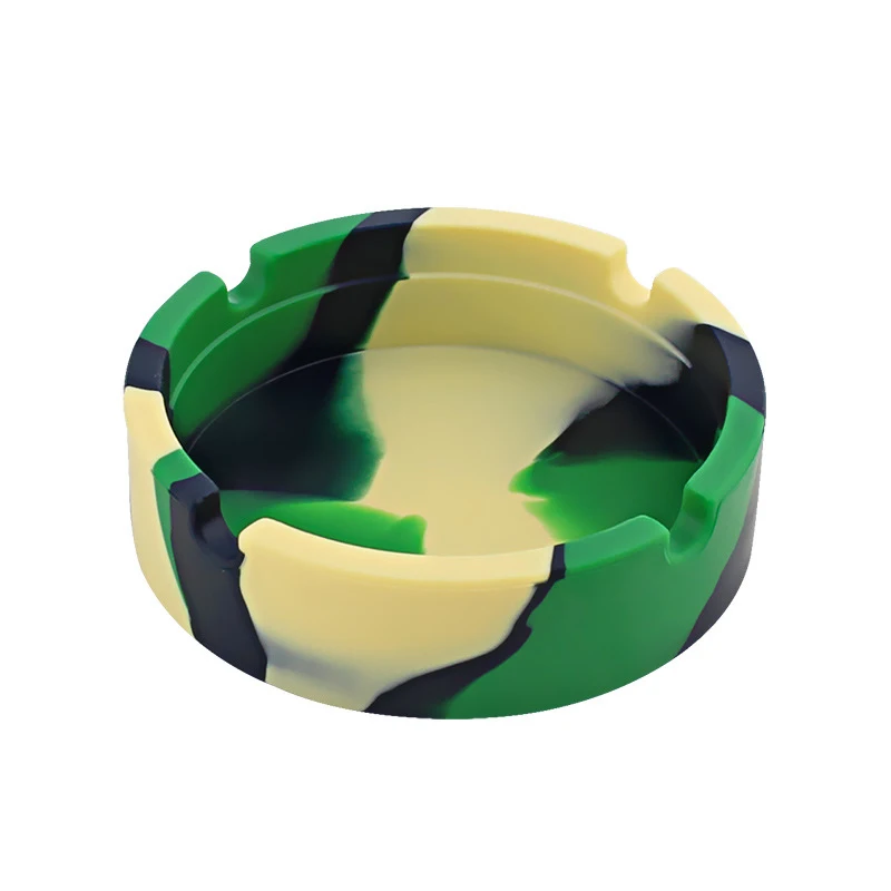 Soft Round Silicone Ashtray Durable Rubber Luminous Heat Resistant Glow in Dark