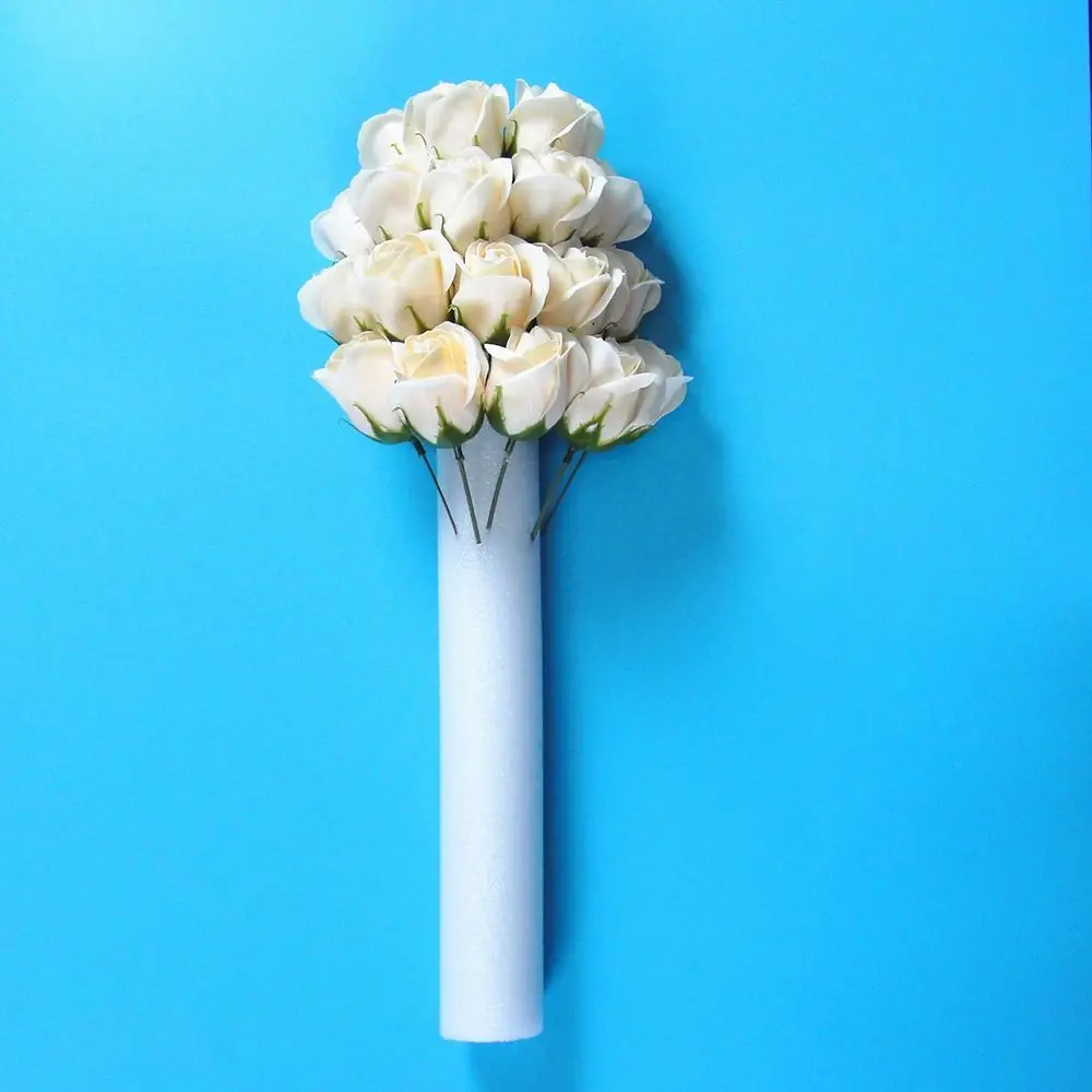 DIY Foam Strip Wedding Flower Arrangement Base Cylindrical White Stick Solid Curtain Floral Sponge Event Party Props 1Pcs 51*4cm foam flower arrangement base