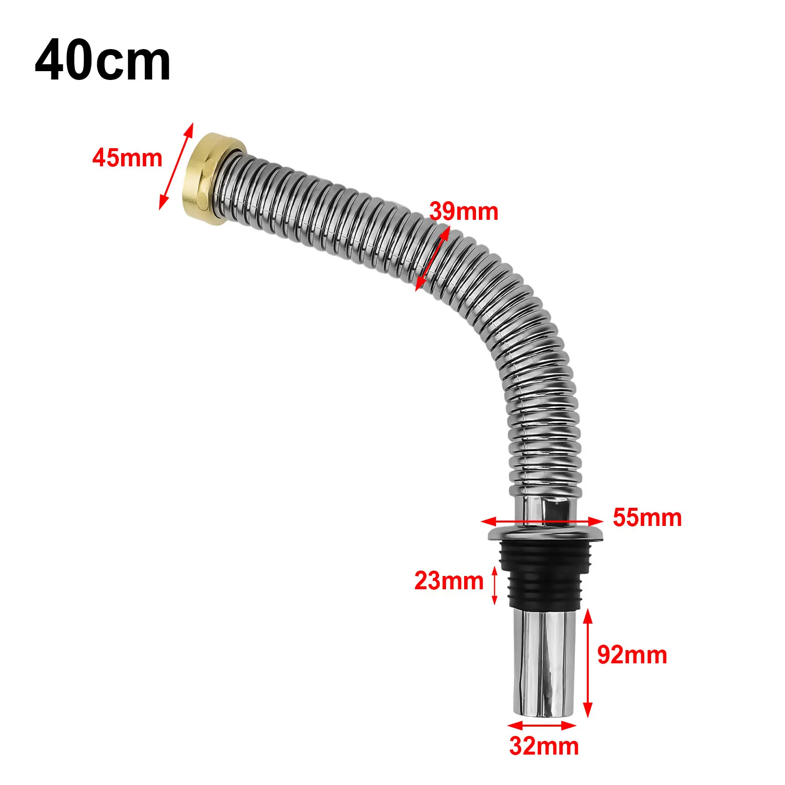 Bathroom 40/60cm Stainless Steel Sink Siphon Waste Drain Flexible Pipe Hose Kitchen Sink Water Pipe Fittings Bathroom Accessory