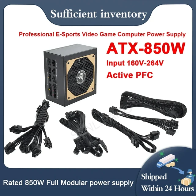 ATX-fuente de alimentación de 850W para ordenador, dispositivo Modular  completo de 20 + 4 pines, 12V, PSU para PC con ventilador de 12CM -  AliExpress