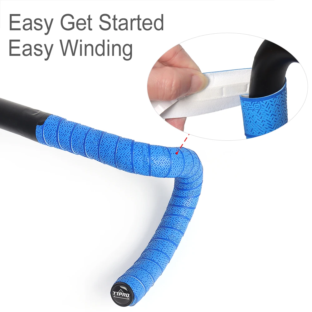 Bike Handlebar Tape Bike Accessory TTPRO Lizard Pattern Bicycle Handlebar Tape PU+EVA Commposite Material Easy Get Started With 2 End Plugs Cycling Accessories