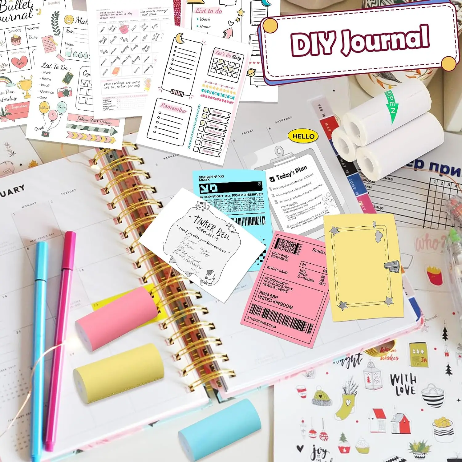 Mini Thermal Printer Paper Thermal Printer Sticker Paper for M02/T02 Sticker Photo Printer and other Mini Pocket Printer (9)