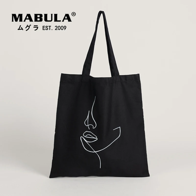 

Figure Graphic Shopper Bag Simple Stylish Reusable Canvas Tote Book Handbags and Casual Eco Friendly Grocery Purses