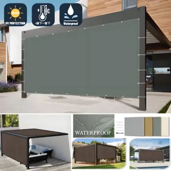 Tissu pare-soleil imperméable avec œillets, treillis rectangulaire pour clôture de jardin, bloc UV, auvent de Patio, piscine, auvent de Camping, abri 1