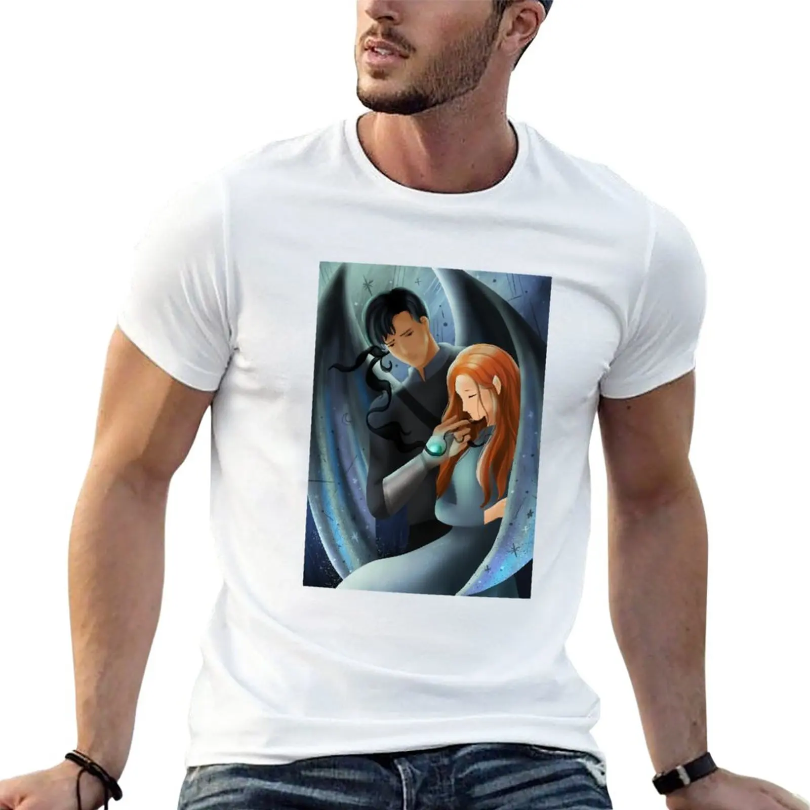 

New Gwyn and Azriel - ACOTAR T-Shirt Tee shirt man clothes Short sleeve tee Blouse mens tall t shirts