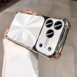 Glossy Glitter Aurora Shockproof Armour Phone Case with Full Lens Protection - iPhone 15 Plus (Silver)