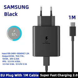 High - Power Samsung USB - C Fast Charger 45W - Black EU with 1m