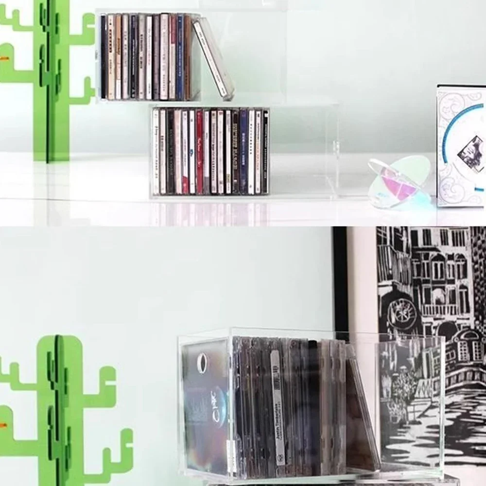 아크릴 CD 보관함 CD 정리함 케이스 스태커블 레코드 앨범 게임 디스크 디스플레이 박스 보관 정리 투명함