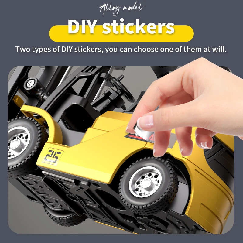 Mini Rc Truck Forklift 1/64 Alloy Diecast With Trailer Remote Control Desktop Cars For Boys Liftable Electric Truck For Kid Gift