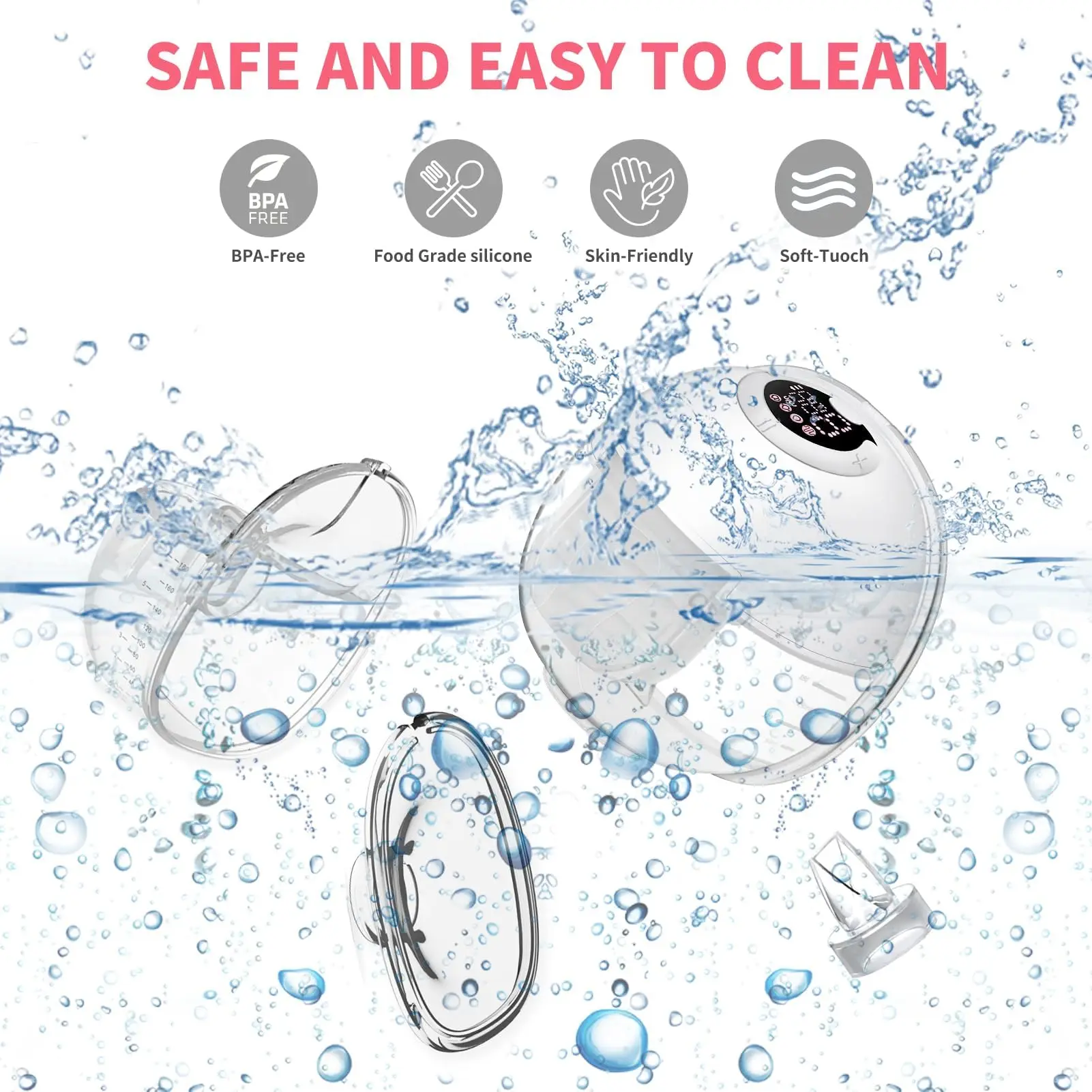Wearable Breast Pump Super Silent Hands Free Electric Breast Pump Comfort Milk Collector for Breastfeeding With milk storage bag 5