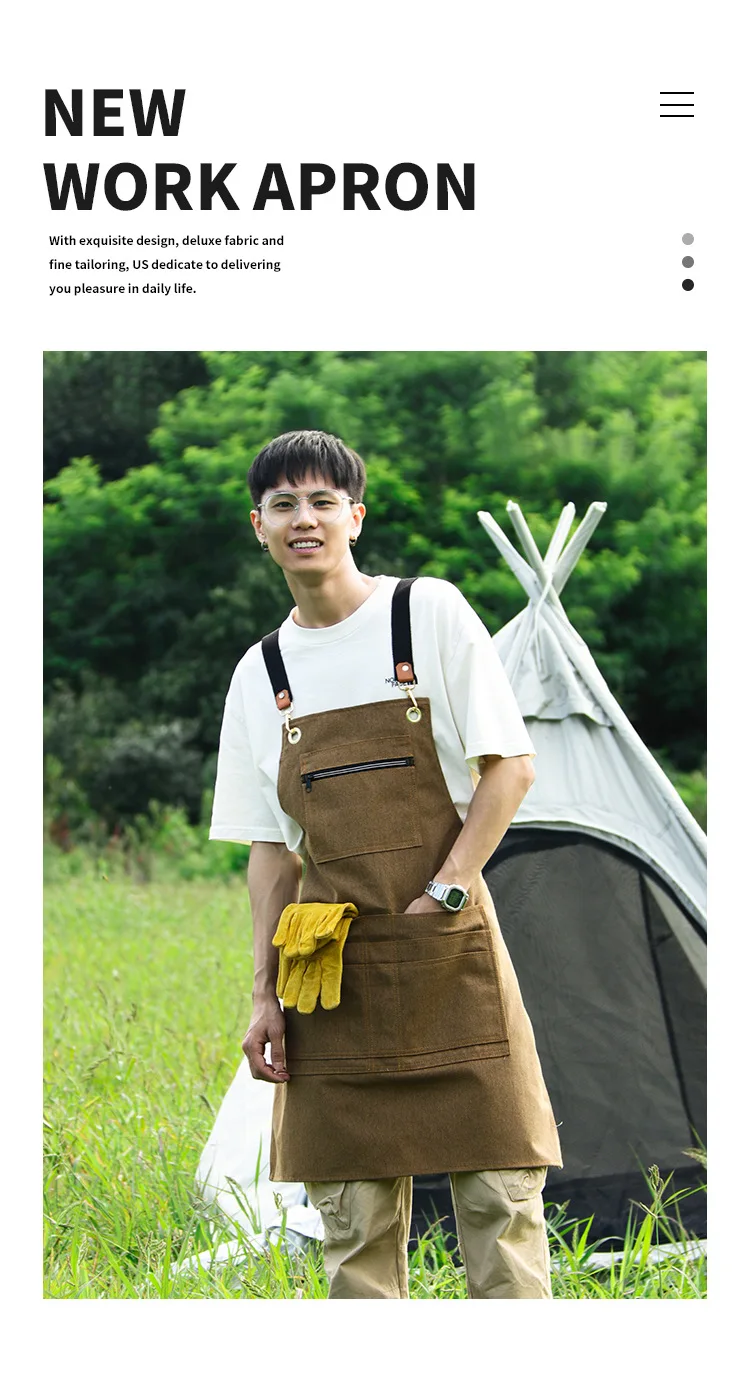 Damen-Arbeitskleidung aus Segeltuch im Retro-Design, perfekt für Outdoor-Aktivitäten, Camping, Gartenarbeit, Kaffee, Friseursalon – Detail 2