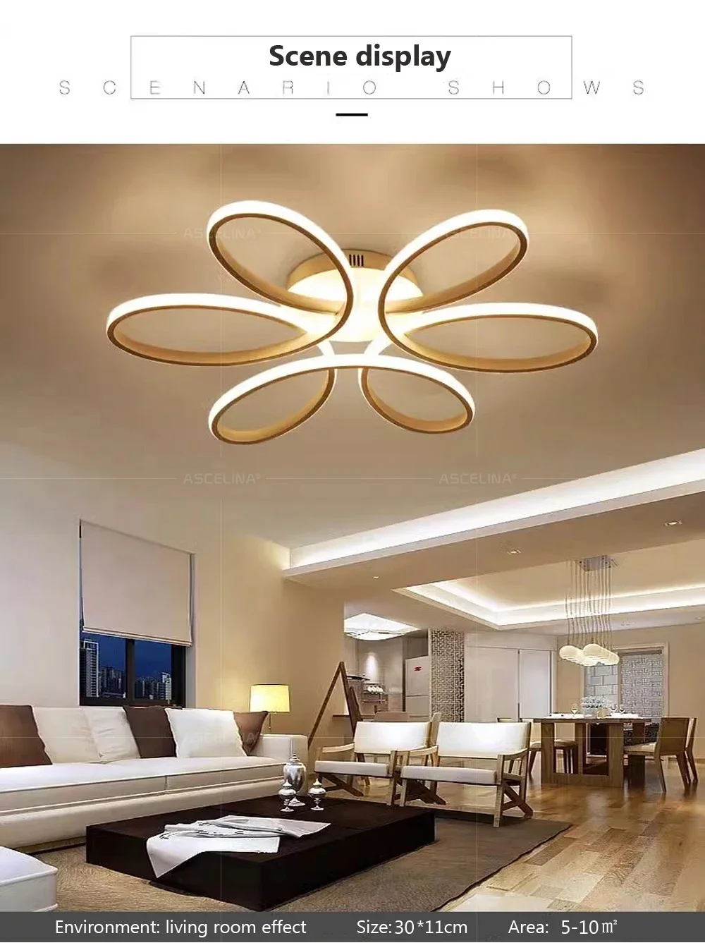 Description Picture 4 of itemModern LED Ceiling Light Minimalist Black White Line Light For Bedroom Living Room Restaurant Hotel Indoor Illumination Fixtures