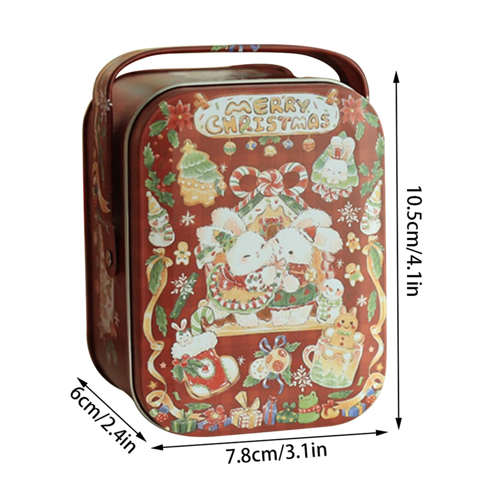 Easter Creative Portable Tin Box Cookie Box Rabbit Gift Tin Handheld Sweets Biscuits Holder Present Wrapping Supplies