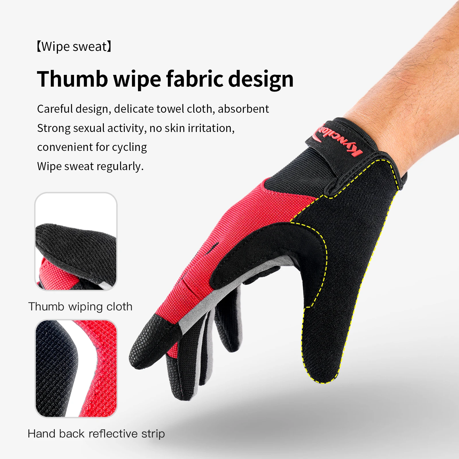 Reflection Cycling Gloves Touch Screen Anti-slip Shockproof Pad MTB Bike Gloves Sport Fitness Running Bicycle Gloves 6