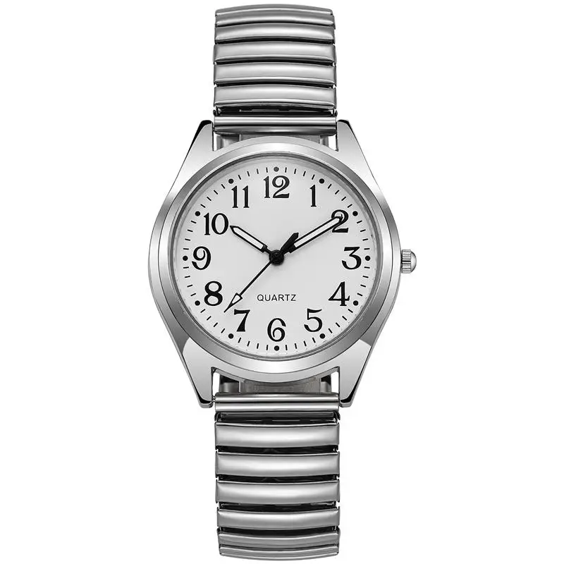 Classic style elastic spring strap watch with large digital quartz watch for men and women, Father Mother's day gift watch 2