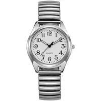 Classic style elastic spring strap watch with large digital quartz watch for men and women, Father Mother's day gift watch 2