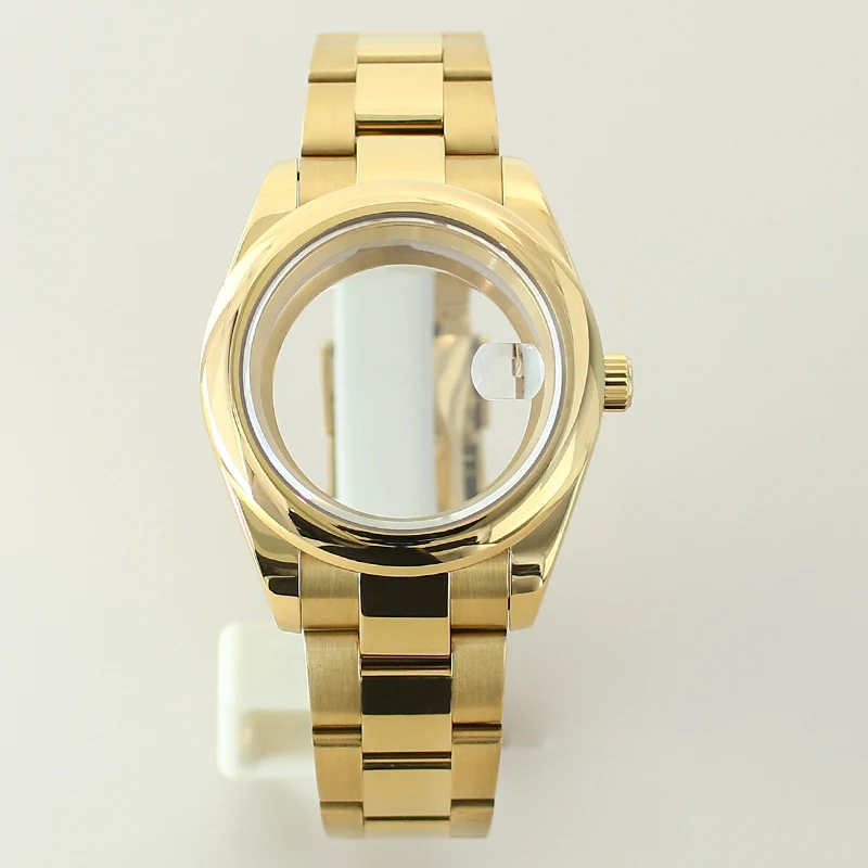 High-Quality 36mm/39mm Steel Watch Case with Sapphire Glass Bracelet