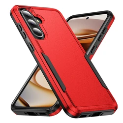 Shockproof Armor Defender Phone Case - Durable Hard PC+TPU Protective Cover for Galaxy A57 (KTZ - Red - Black)