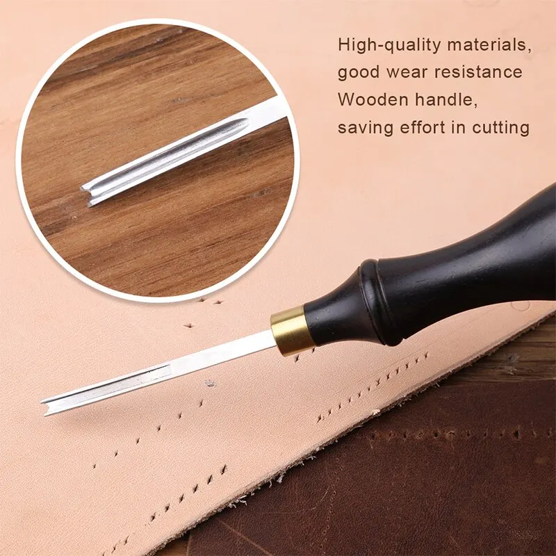 0.6 to 2.25mm Leather Edge Bevelers Wide Mouth Skiving Tool Wooden Handle For DIY Leather Craft Professional,leather skiving knife,leather tool,leather working tools,leather cutting tool,craft cutting tool
