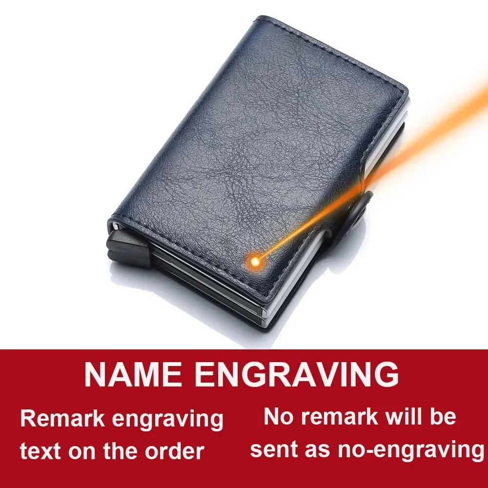 Men's Personalized Carbon Fiber RFID-Blocking Wallet - Double-Layer Card Holder with Free Name Engraving