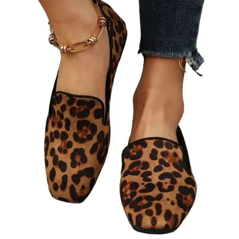 New 2024 black Velvet Ballet Flats Women Mary Jane Flats Shoes Leopard Print Round Toe Flat Shoes for Women Large Size 36-43 5