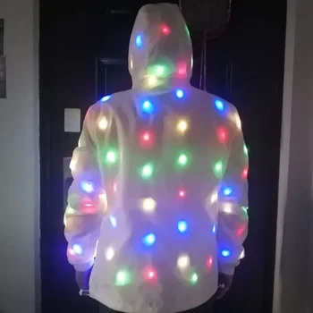 LED Dancing Costume Jacket – Luminous Cosplay Clothes with Zipper Pocket for Halloween Party 1
