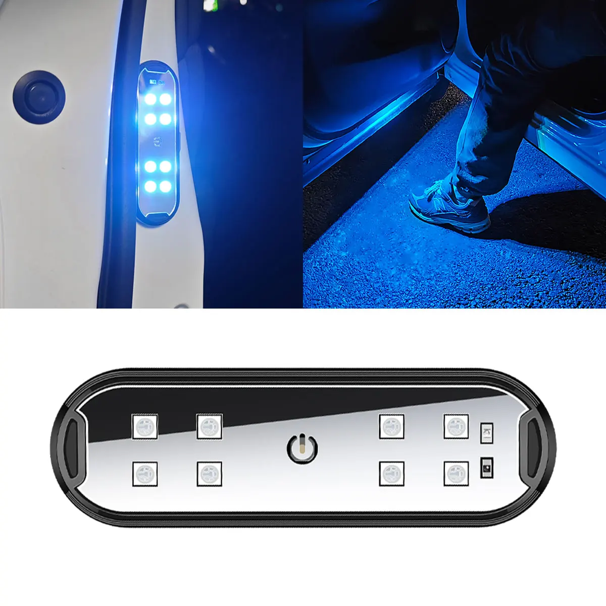 2Pcs 자동차 LED 문 조명 RGB Led 무선 문 경고 조명 USB 환영 문틀 프로젝터 자기 자동 주변 램프 웅덩이
