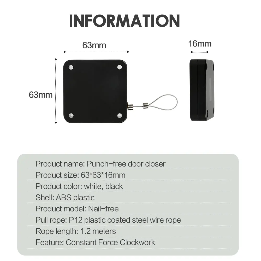 No Punching Automatic Door Closer Closing Sliding Door Wooden Home Closers Closer Bracket Automatic