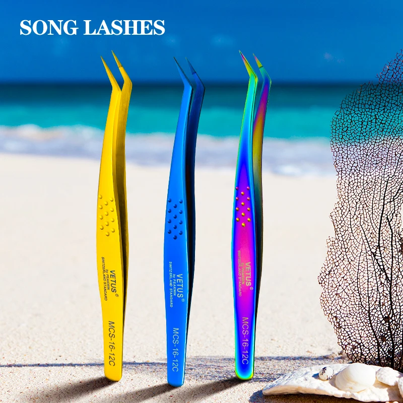 100% Vetus Original Mcs New Style Premium Eyelashes Pinzette Punta Ultra Fine Migliora Per Le Estensioni Delle Ciglia