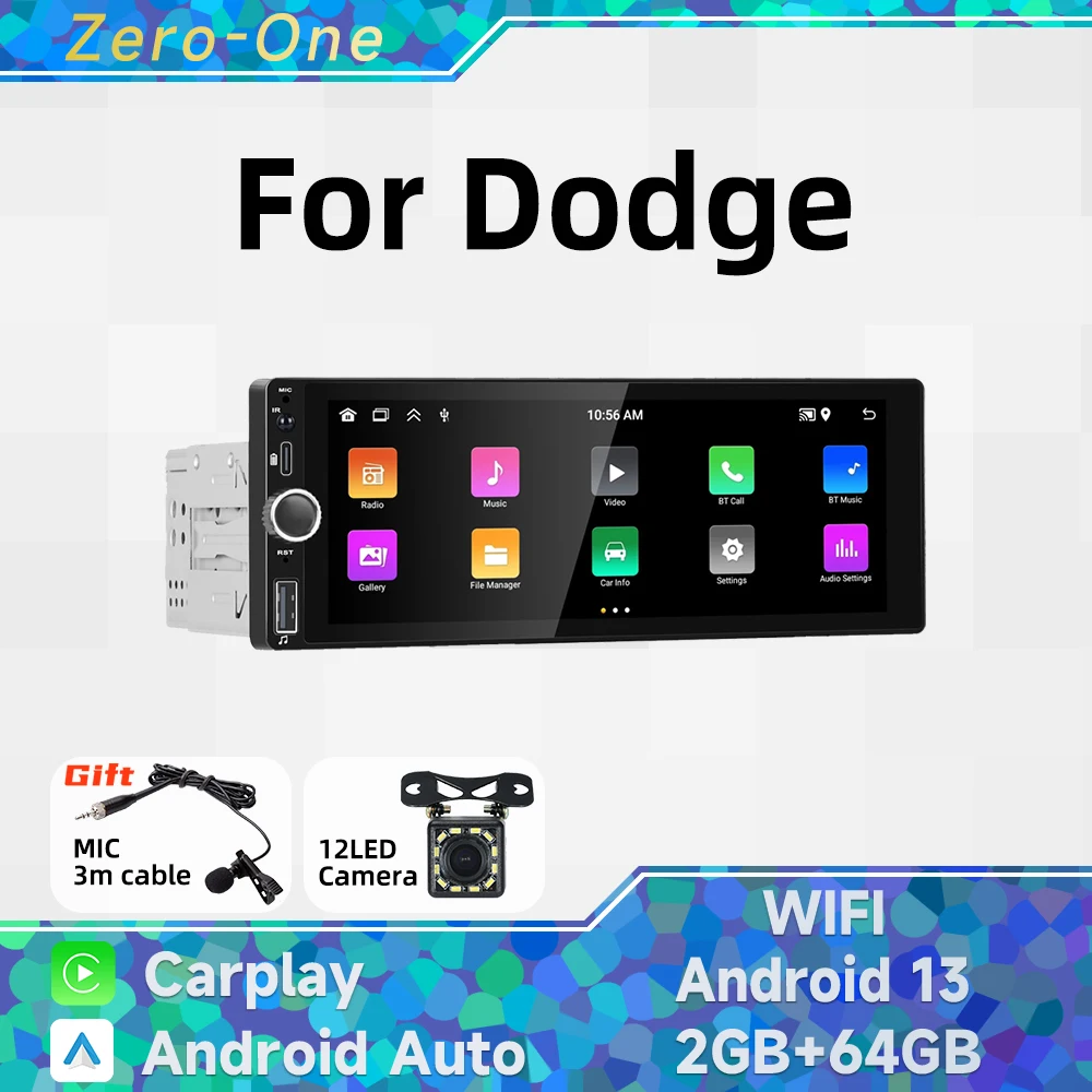 

Автомобильный мультимедийный плеер Carplay, 1 Din, Android, 6,86 дюйма, IPS, GPS, Wi-Fi