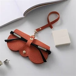Litchi Embossed Glasses Cover, Portable Sunglasses Reading Glasses Storage Bag Dust-Proof Hanging Eyewear Holder