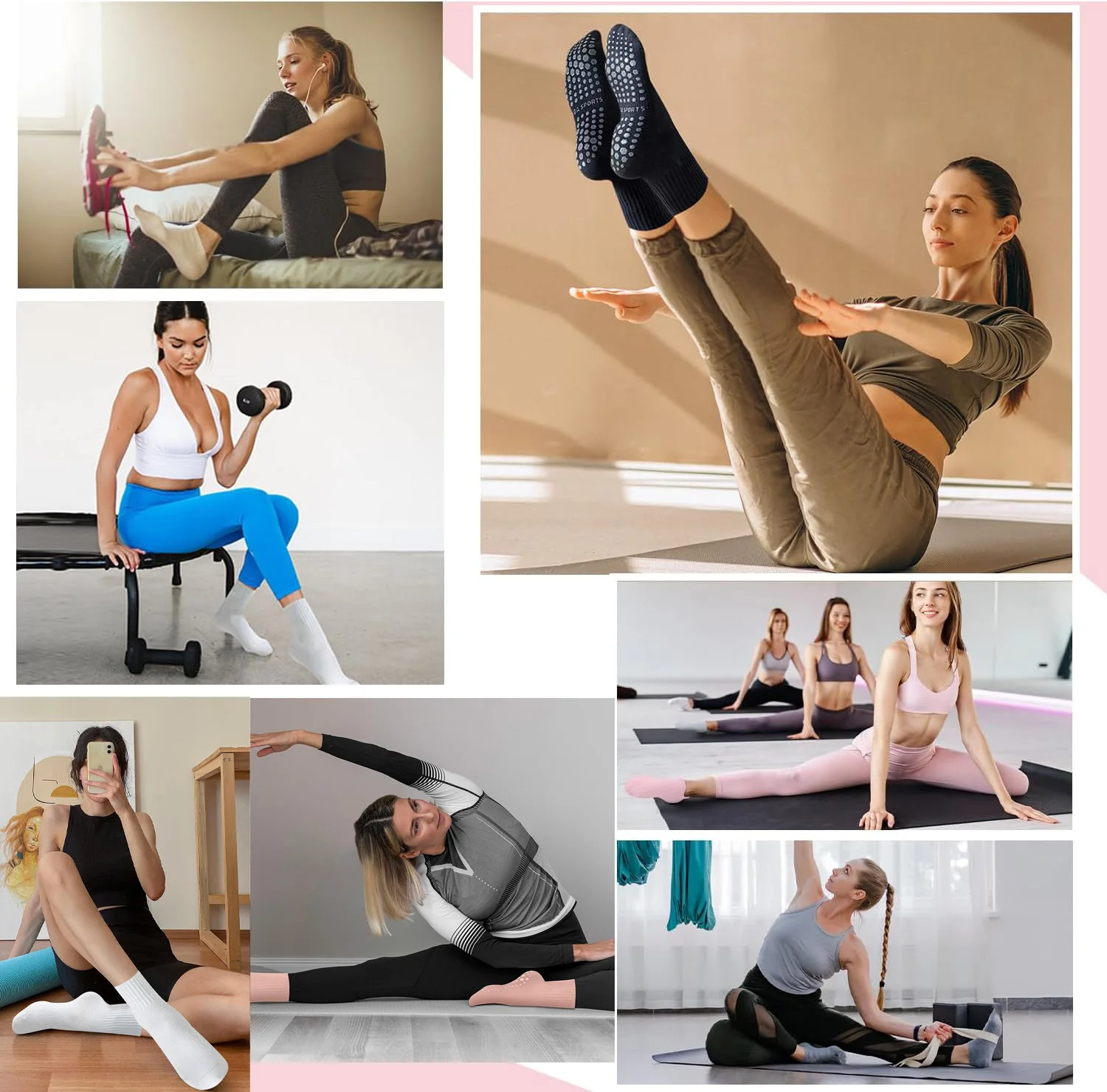 Women's Anti-Slip Midsole Yoga and Pilates Socks - Solid Color