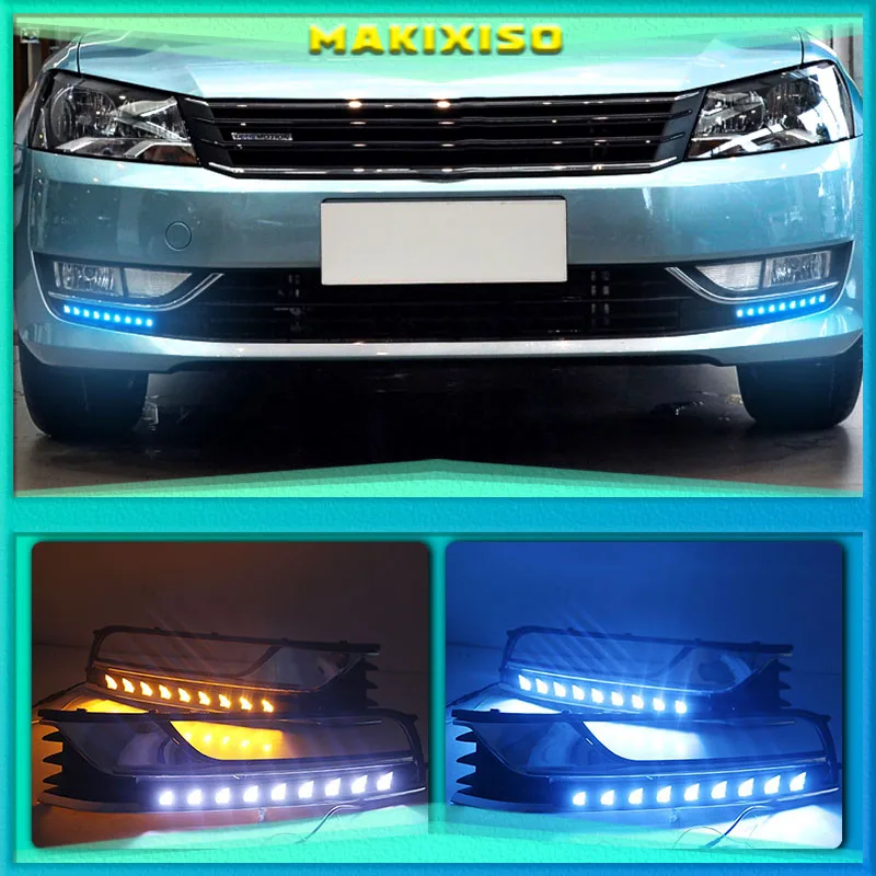 2PCS Led DRL For Volkswagen VW Passat B7 2012 2013 2014 2015 Daytime