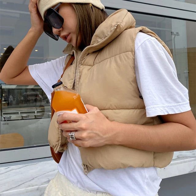 cropped puffer vest