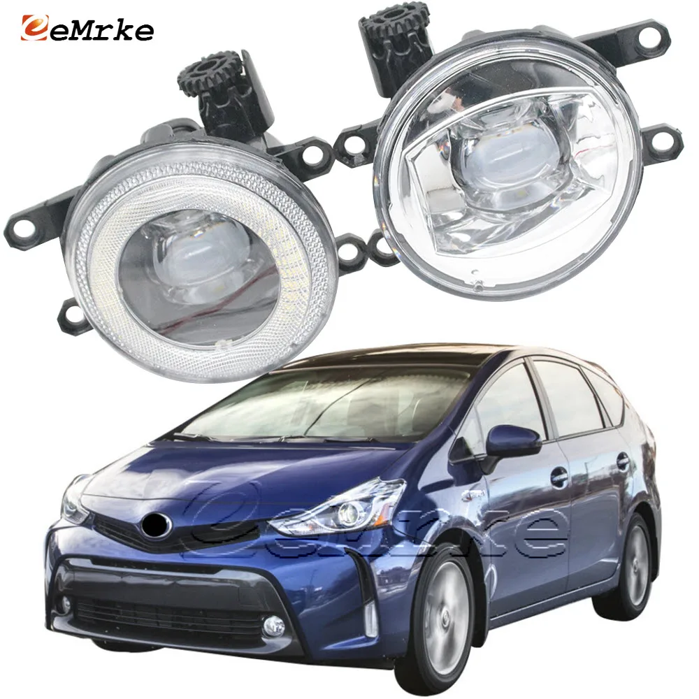 2in1 LED Angel Eyes DRL Daytime Running Lights with Lens Fog Lamp