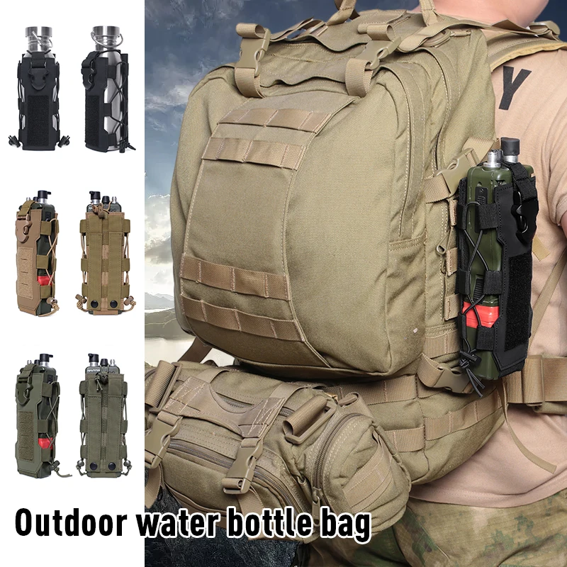 Outdoor Travel Kettle Bag Sport Bag Tactical Water Bottle Pouch Combination Backpack for Large Hiking Recreational Bag
