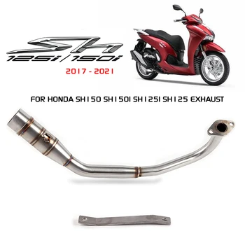 SH125 Motorcycle Exhaust Full System Modified Front Middle Link Pipe Muffler For Honda SH150 SH150I Sh125i 2017 To 2021 Exhaust