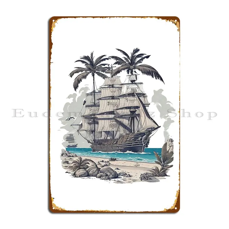 Pirates Island Metal Platform Poster Pub Club Personalizzato Personaggio Party Plates Tin Sign Poster