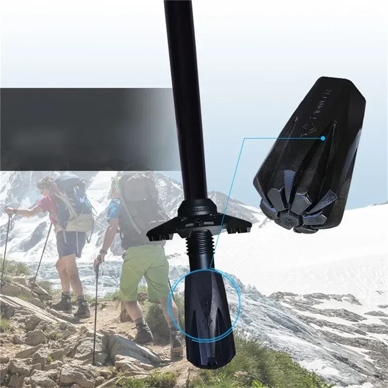 4pcs Thicken Trekking Poles Anti-Slip Rubber Tips Black Hiking Walking Sticks Tips Protector Alpenstocks Head Protection Parts 3