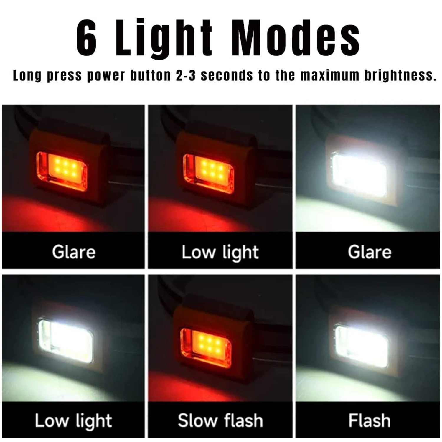 200LM LED Night Running Light Fishing Clip Light USB Rechargeable