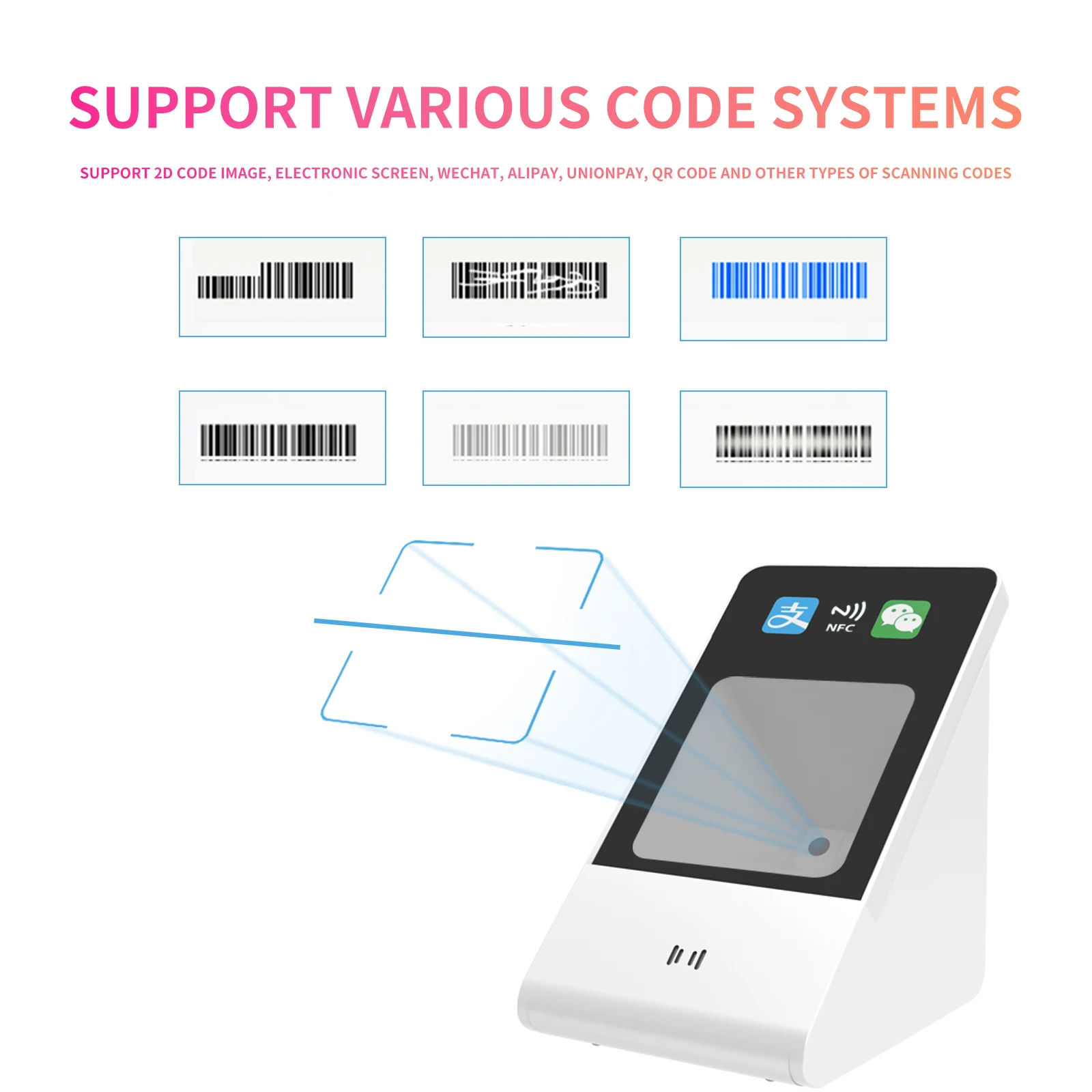 Supermarket Price Checker Alipay Qr Code Usb Port Desktop Omni Barcode Scanner