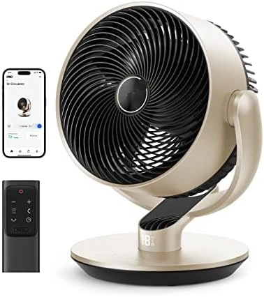 

Smart Fans CF714S for Home Bedroom, 11 Inch, 25dB Quiet DC Room Fan with Remote, 120°+90° Oscillating Fan, 6 Modes, 9 Speeds,