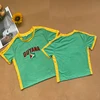 Women Gothic Vintage O Neck Slim Crop Tops Short Sleeve T-Shirt For Summer Y2k Streetwear GUYANA Letter Print Sporty Baby TShirt 2