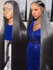 40 50 Inch Bone Straight 360 Lace Frontal 100% Human Hair Wigs HD Frontal Wig 13x6 13x4 HD Lace Front Human Hair Wigs For Women 1