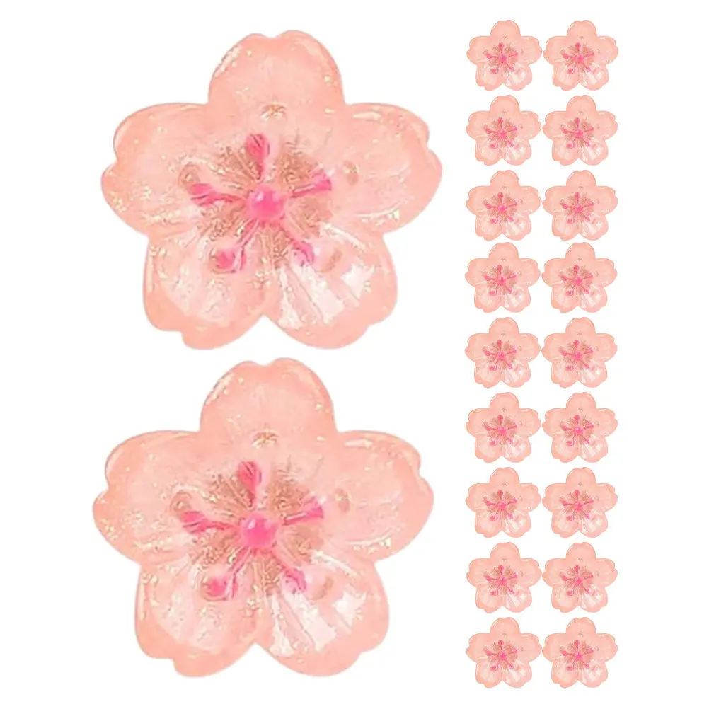 30Pcs 벚꽃 푸시 핀 핑크 장식 꽃 푸시 핀 코르크 보드 게시판 사무용품 귀여운 꽃무늬